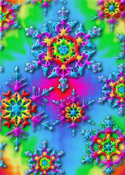 Rainbow snowflakes by Linda Shrig. Click here to visit her online gallery.