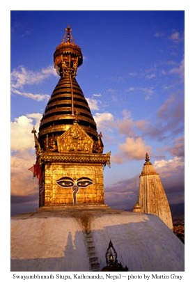 Places of Peace and Power --  Sacred Site Pilgrimage of Martin Gray -- Swayambhunath Stupa Kathmandu Nepal